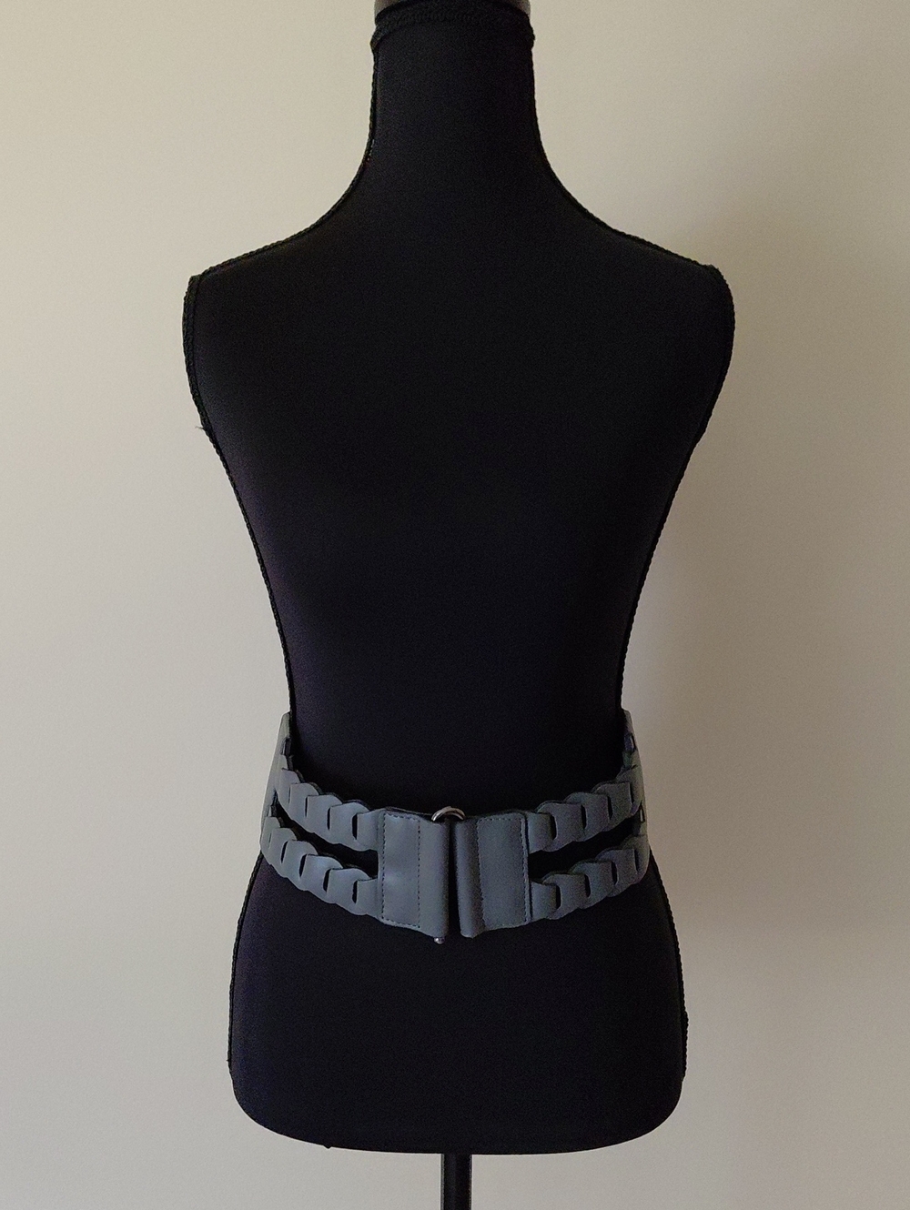 Wide Grey Elastic Waist Belt